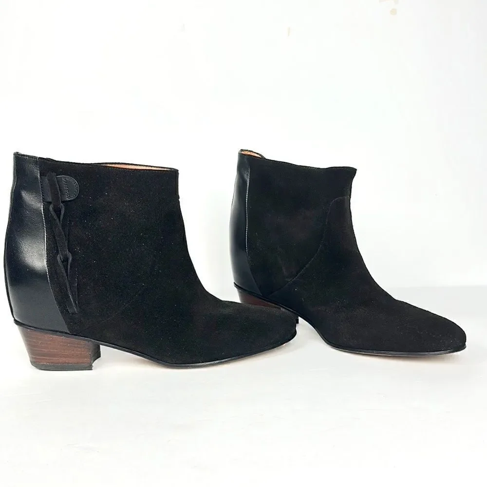 NWOB NEW Golden Goose MILK Black Suede Leather Ankle Cowboy Booties EUR 38 US 8